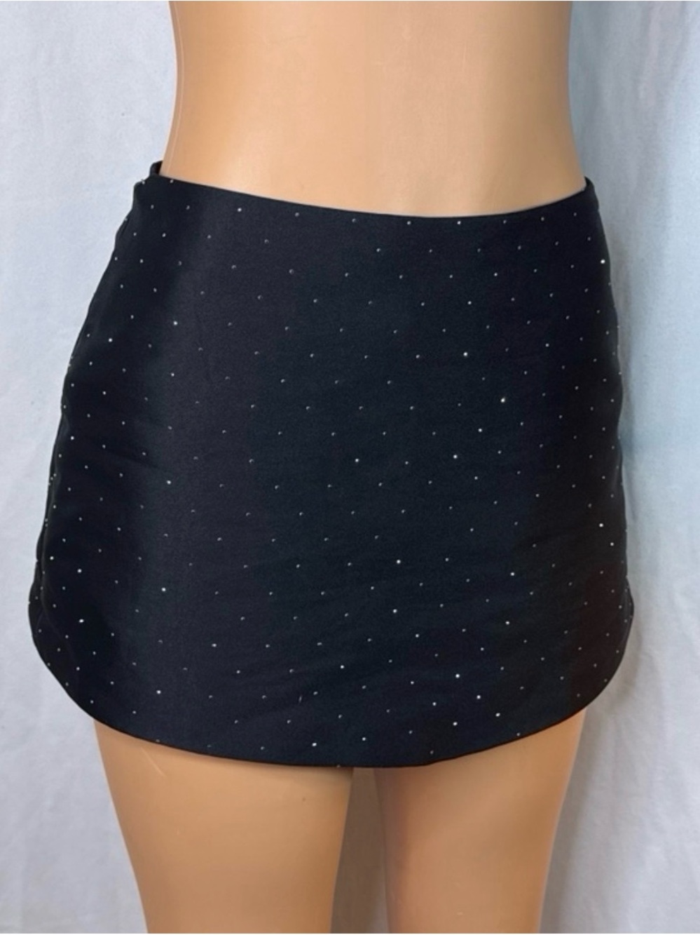 Black Mini Skirt with Subtle Stud Detail